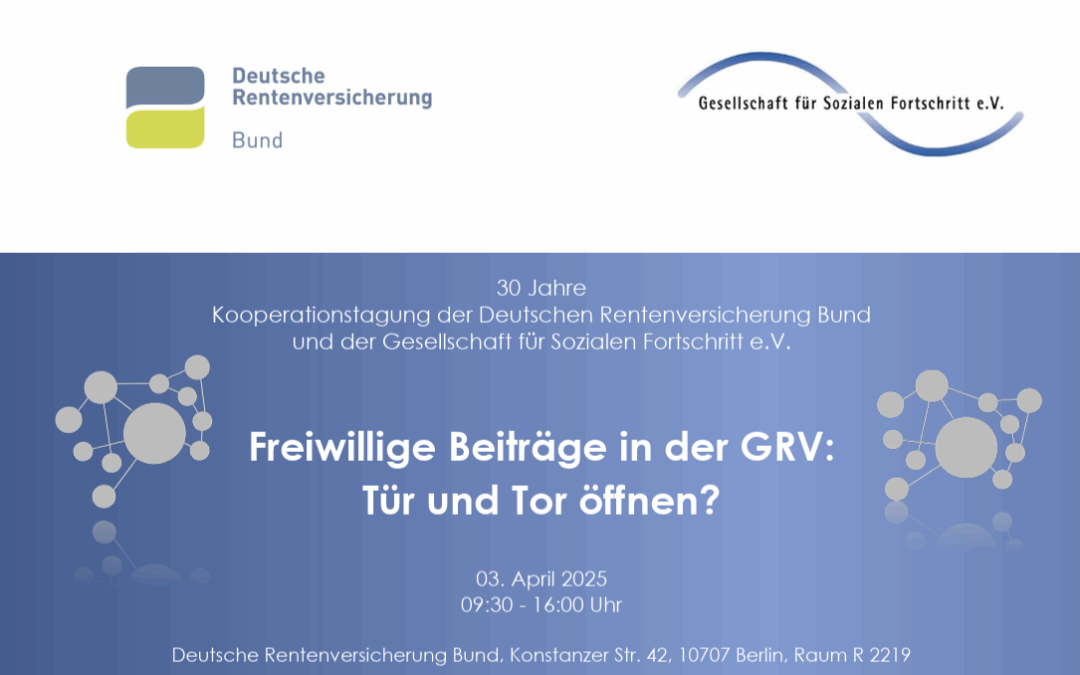 Kooperationstagung: „Freiwillige Beiträge in der GRV: Tür und Tor öffnen?“