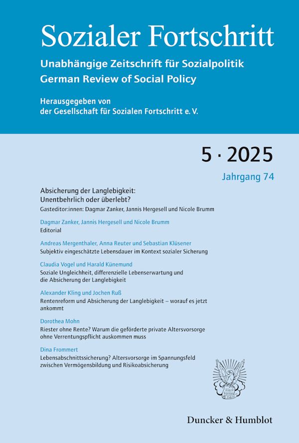 Absicherung der Langlebigkeit: Unentbehrlich oder überlebt? (SF 5/2025)