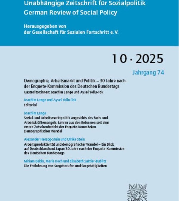 Demographie, Arbeitsmarkt und Politik – 30 Jahre nach der Enquete-Kommission des Deutschen Bundestags (SF 10/2025)
