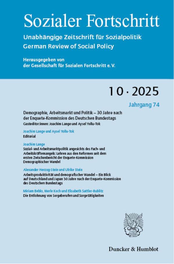 Demographie, Arbeitsmarkt und Politik – 30 Jahre nach der Enquete-Kommission des Deutschen Bundestags (SF 10/2025)