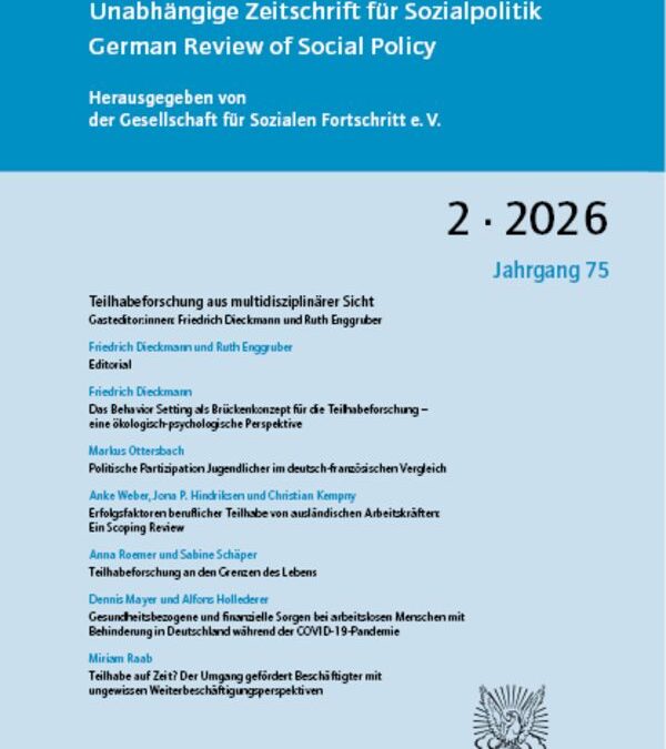 Teilhabeforschung aus multidisziplinärer Sicht (SF 2/2026)
